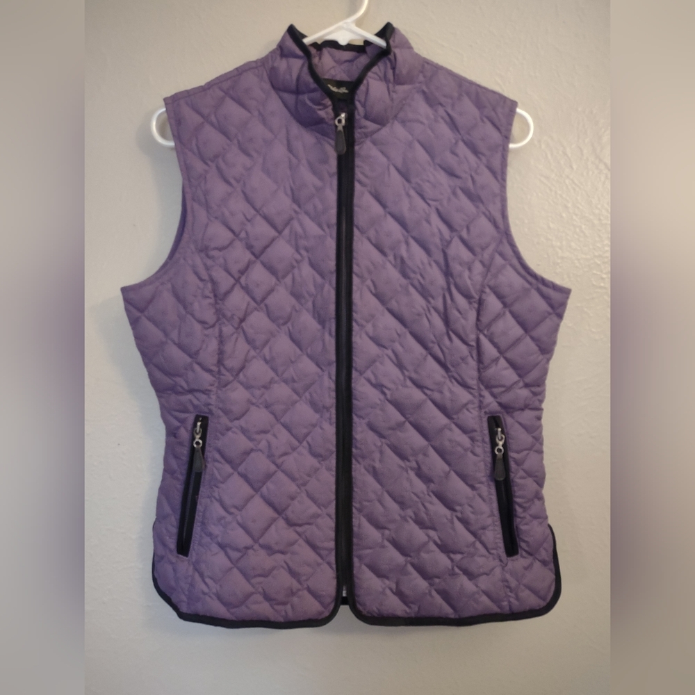 Vintage Eddie Bauer Diamond Quilt Goose Down Puffer Vest Lilac